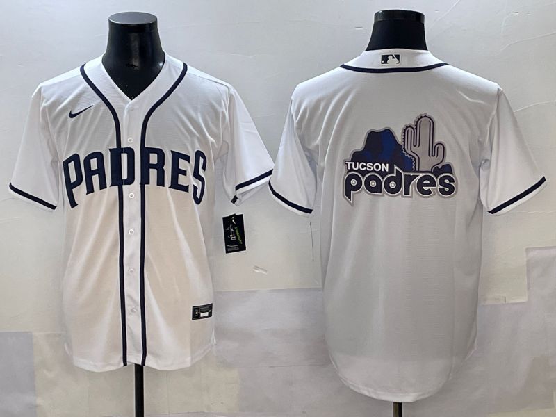 Men 2025 San Diego Padres Blank White Game Nike MLB Jersey style 4